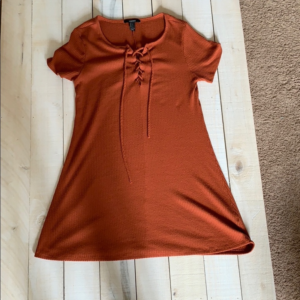 Burnt orange short sleeve dress